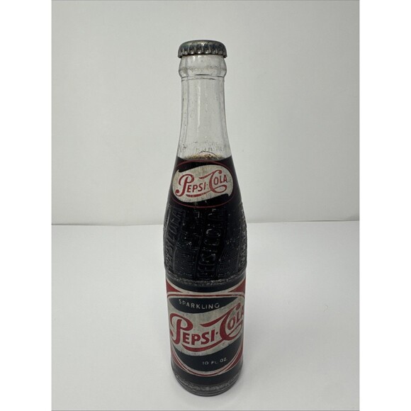 1950s Pepsi Cola Full Bottle Sparkling 10 oz. Franchised Bottler Huntsville AL - Picture 1 of 7